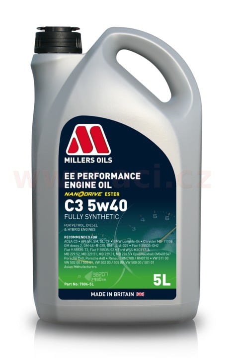 Obrázek produktu MILLERS OILS EE PERFORMANCE C3 5w40, plně syntetický, 5 l  78065