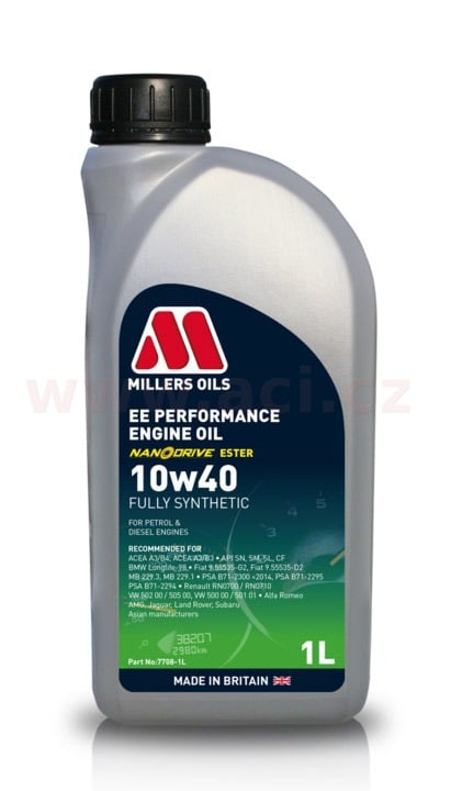 Obrázek produktu MILLERS OILS EE PERFORMANCE 10w40, plně syntetický (Nanodrive) 1 l  77081