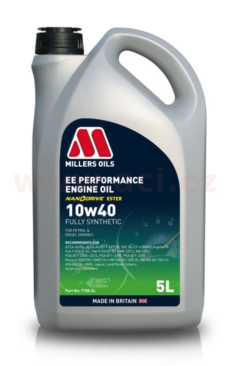 Obrázek produktu MILLERS OILS EE PERFORMANCE 10w40, plně syntetický (Nanodrive), 5 l  77085