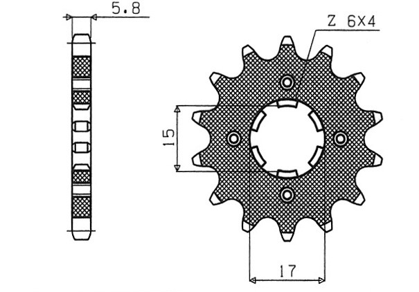Obrázek produktu řetězové kolečko pro sekundární řetězy typu 420, SUNSTAR (17 zubů)