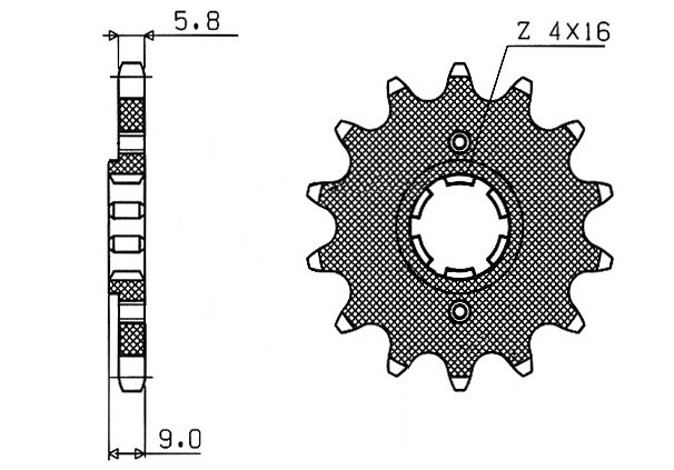 Obrázek produktu řetězové kolečko pro sekundární řetězy typu 520, SUNSTAR (14 zubů)