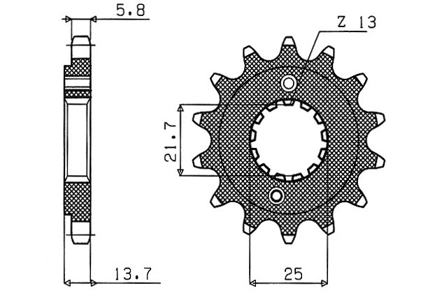 Obrázek produktu řetězové kolečko pro sekundární řetězy typu 520, SUNSTAR (14 zubů)