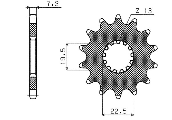 Obrázek produktu řetězové kolečko pro sekundární řetězy typu 525, SUNSTAR (13 zubů)