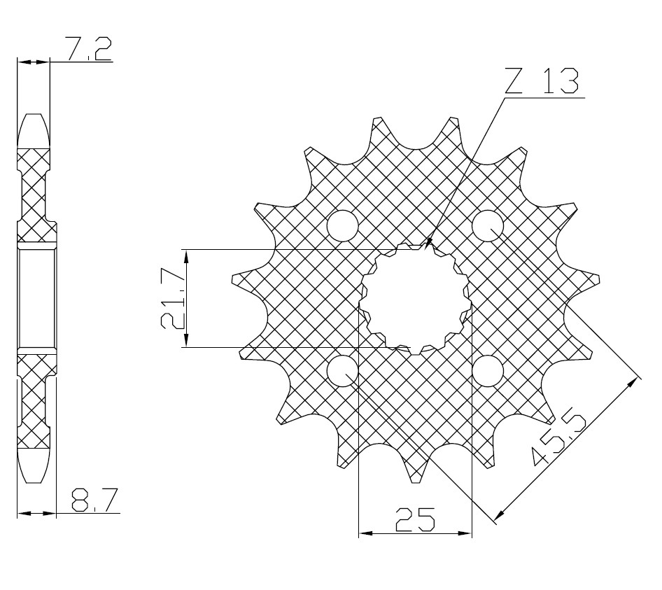 Obrázek produktu řetězové kolečko pro sekundární řetězy typu 525, SUNSTAR (16 zubů)