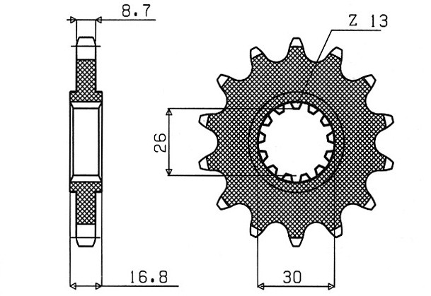 Obrázek produktu řetězové kolečko pro sekundární řetězy typu 530, SUNSTAR (14 zubů)