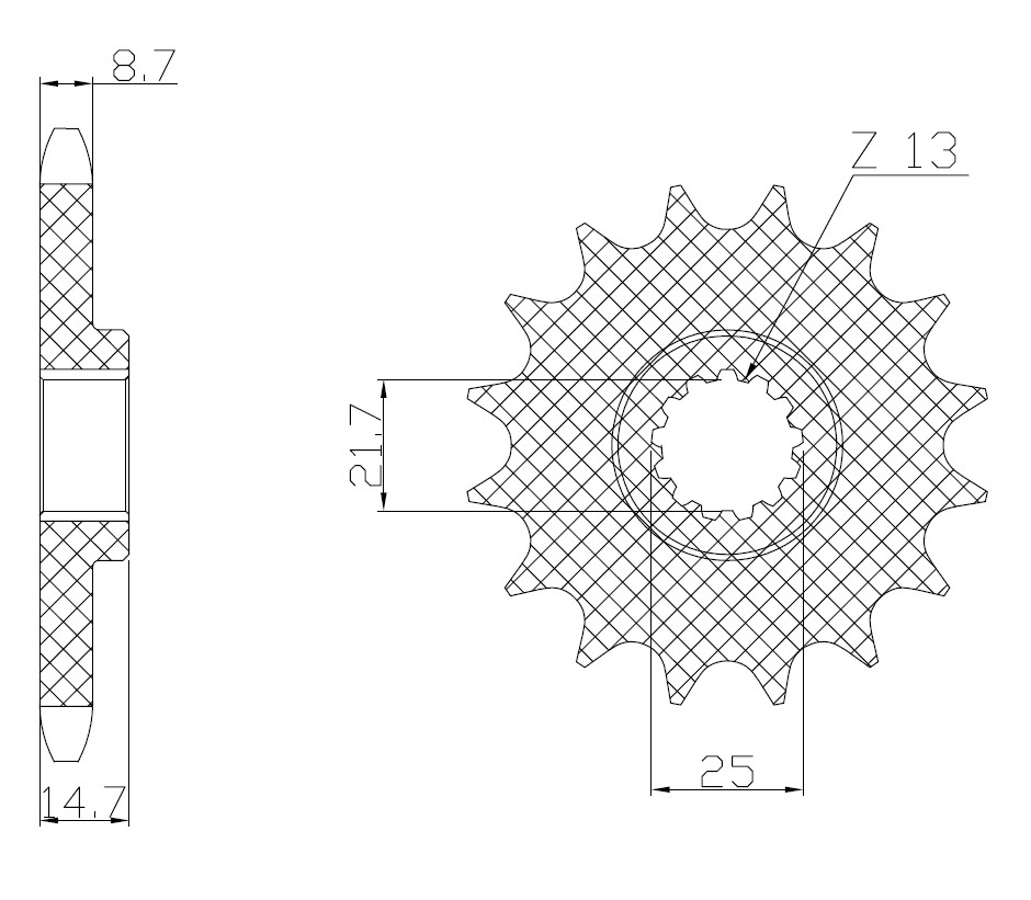 Obrázek produktu řetězové kolečko pro sekundární řetězy typu 630, SUNSTAR (15 zubů) 60915