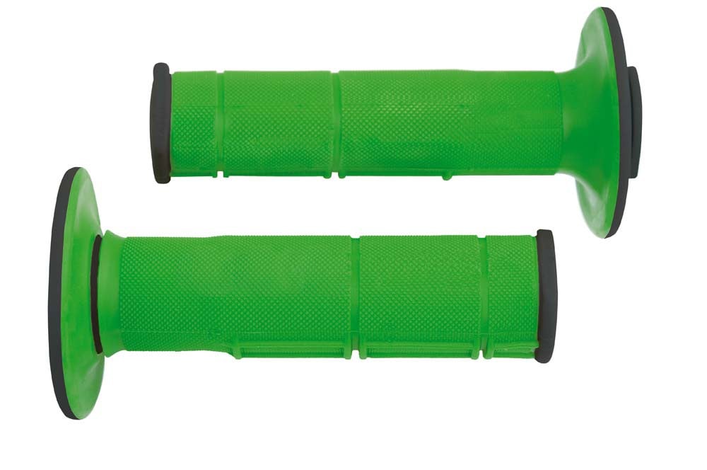 Obrázek produktu gripy Racing (dvouvrstvé, měkké), RTECH (zeleno-černé, pár, délka 116 mm) R-MPRNRVE0015