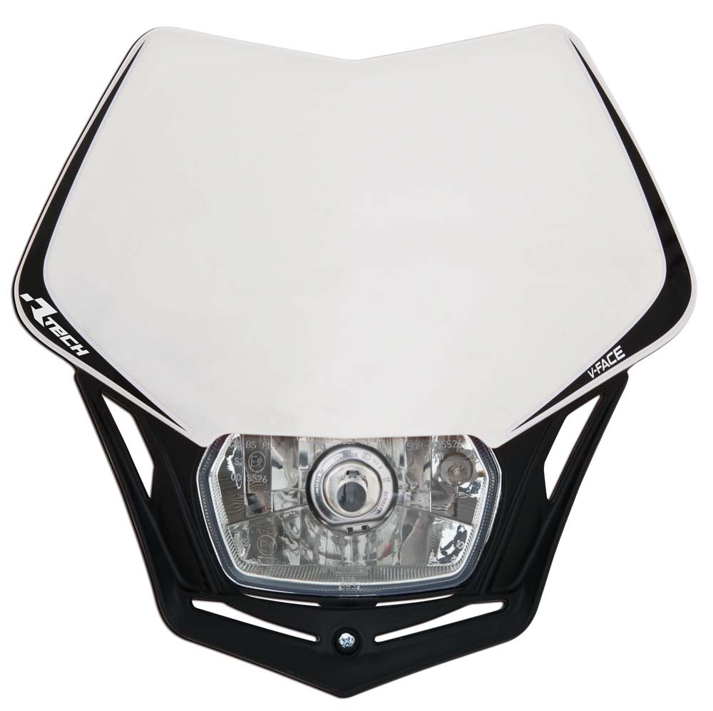 Obrázek produktu UNI přední maska včetně světla V-Face, RTECH (bílo-černá) R-MASKBNNR008