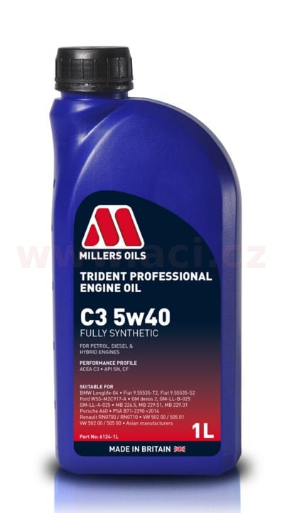 Obrázek produktu MILLERS OILS Trident Professional C3 5w40, plně syntetický, 1 l 61241