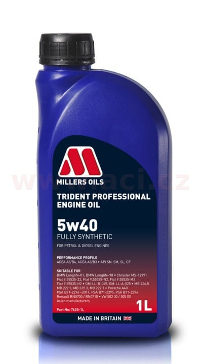 Obrázek produktu MILLERS OILS Trident Professional 5w40, plně syntetický, 1 l 76251