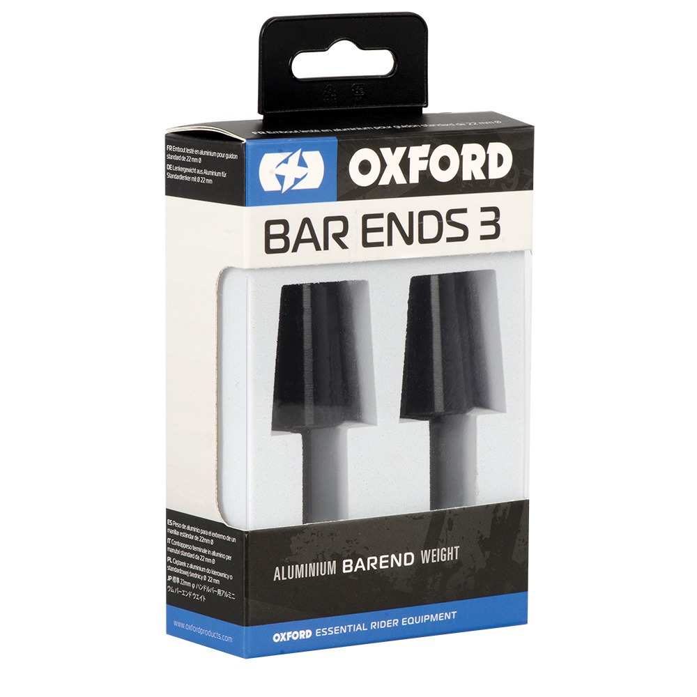 Obrázek produktu závaží řídítek Bar Ends 3 s redukcí pro vnitřní průměr 13 a 18 mm (vnější 22 a 28,6 mm), OXFORD (černé, pár) OX599