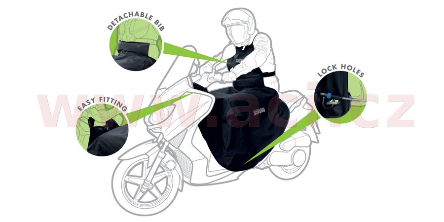 Obrázek produktu přehoz přes nohy a tělo Scootleg textilní/nepromokavý, OXFORD (černý) OX399