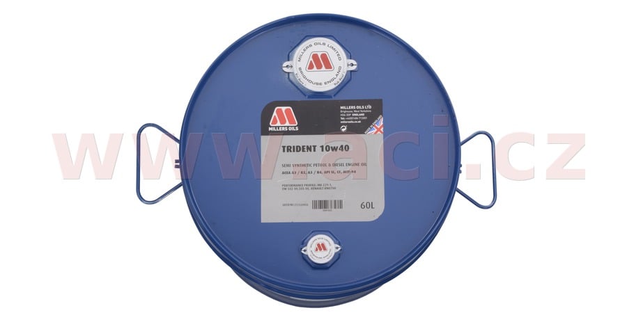 Obrázek produktu MILLERS OILS Trident 10W40, polosyntetický motorový olej, 60 l 59918