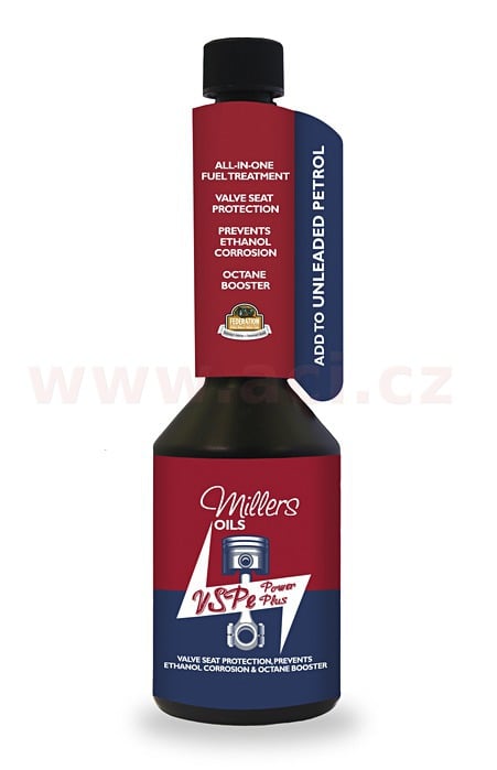 Obrázek produktu MILLERS OILS VSPe Power Plus - náhrada olova, ochrana sedel ventilů, ochrana před etanolovou korozí, + 2 oktany 250 ml 75640