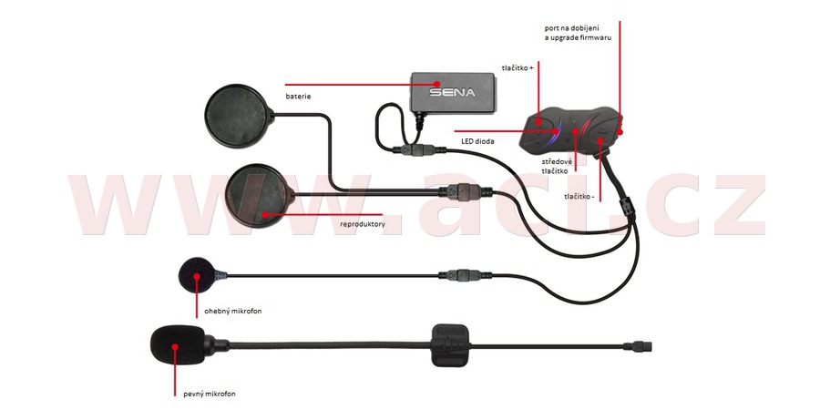 Obrázek produktu Bluetooth handsfree headset SMH10R (dosah 0,9 km), SENA SMH10R-01