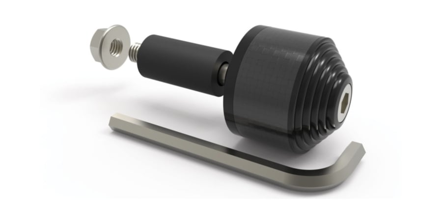 Obrázek produktu závaží řídítek Carb Ends 2 s redukcí pro vnitřní průměr 13 a 18 mm (vnější 22 a 28,6 mm), OXFORD (černé, pár) OX588