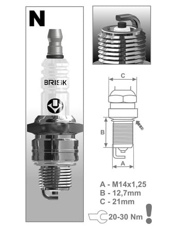 Obrázek produktu zapalovací svíčka N15C řada Super, BRISK - Česká Republika