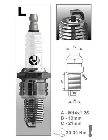 Obrázek produktu zapalovací svíčka L14C řada Super, BRISK - Česká Republika
