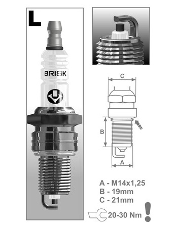 Obrázek produktu zapalovací svíčka L17YC řada Super, BRISK - Česká Republika 1338
