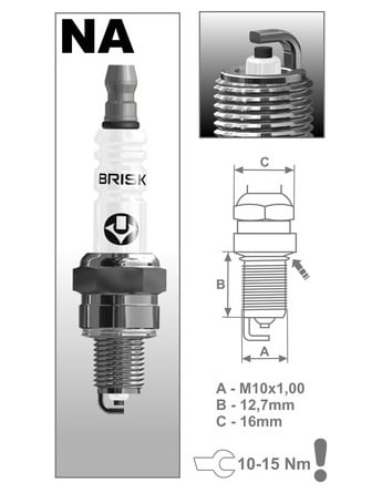 Obrázek produktu zapalovací svíčka NAR14YC řada Super, BRISK - Česká Republika