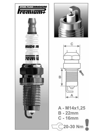 Obrázek produktu zapalovací svíčka P1 řada Premium Iridium+, BRISK - Česká Republika 1619