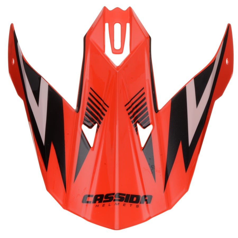 Obrázek produktu kšilt pro přilby Cross Cup One, CASSIDA - ČR (bílá perleť/červená neon/černý) PEAK RED NEON FLUO SC-15