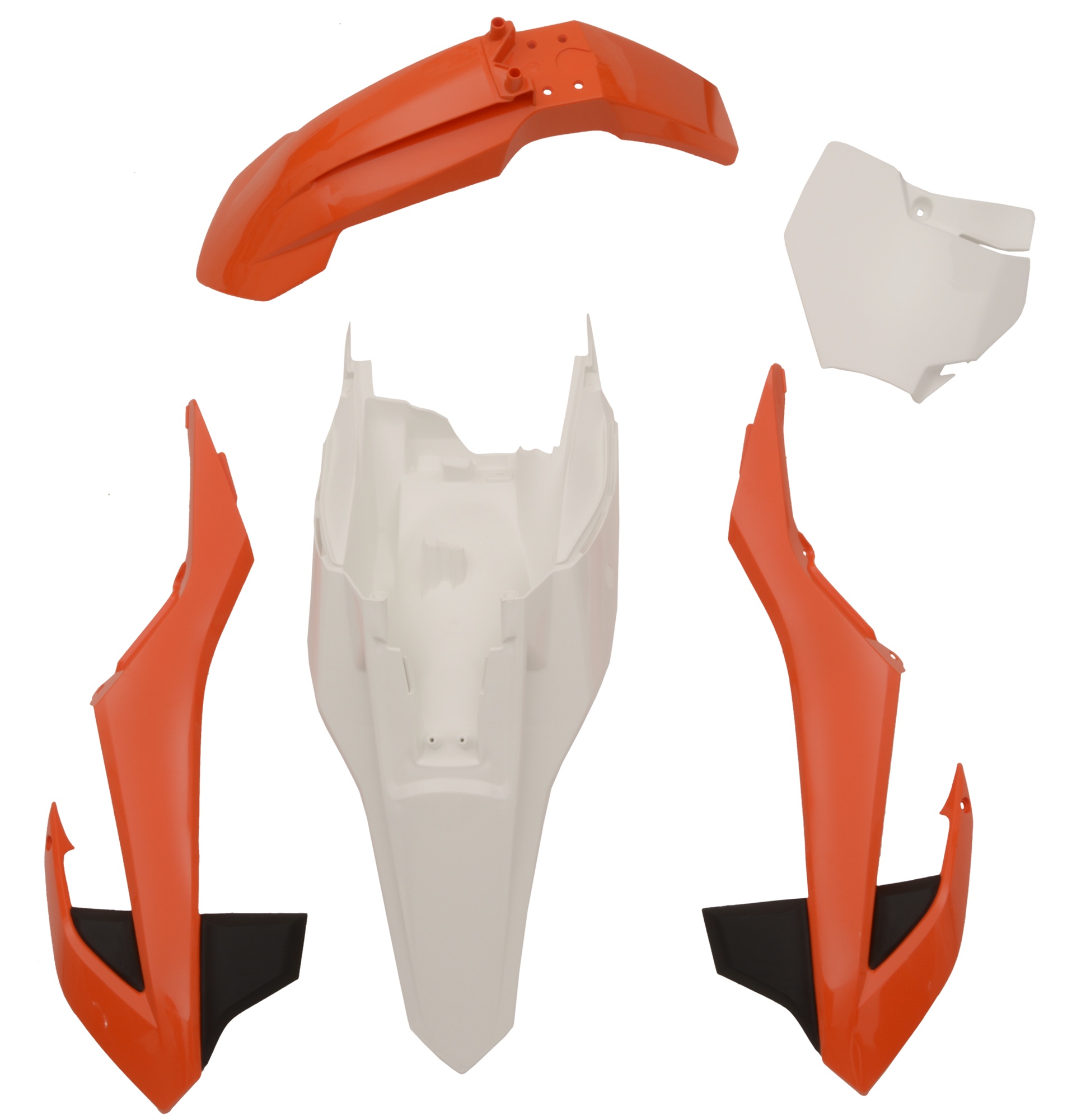 Obrázek produktu sada plastů KTM, RTECH (oranžovo-bílé, 4 díly)