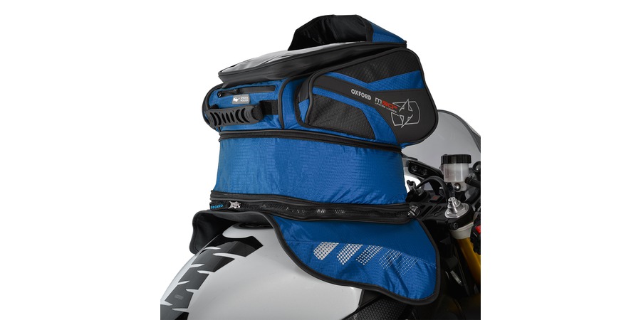 Obrázek produktu tankbag na motocykl M30R, OXFORD (černý/modrý, s magnetickou základnou, objem 30 l) OL247