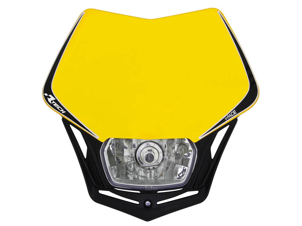 Obrázek produktu UNI přední maska včetně světla V-Face, RTECH (žluto-černá) R-MASKGINR008