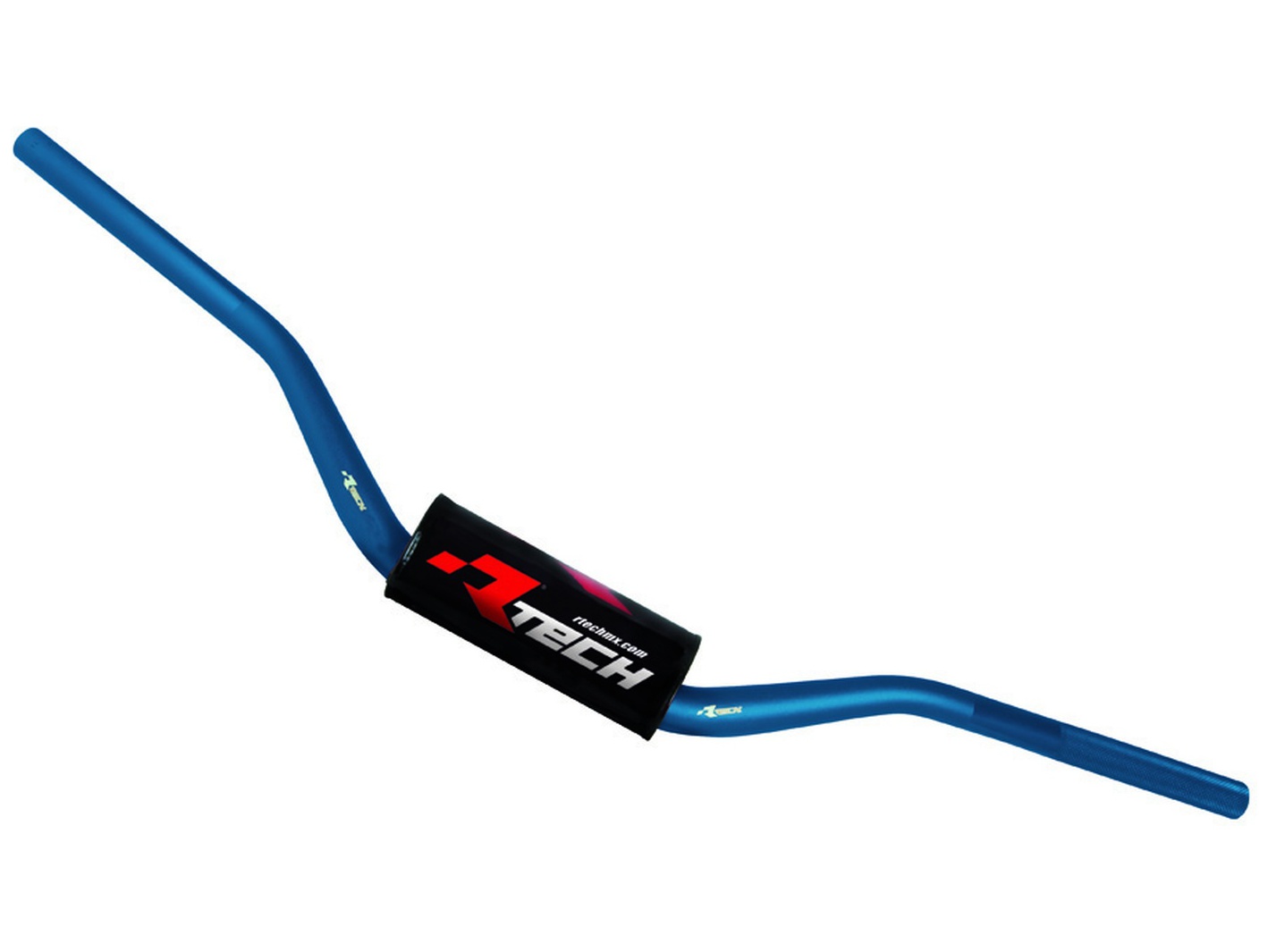 Obrázek produktu řídítka (Michael P.) s proměnlivým průřezem o průměru 28,6 - 22 mm s chráničem, RTECH (modrá) R-MNMP0BL0028