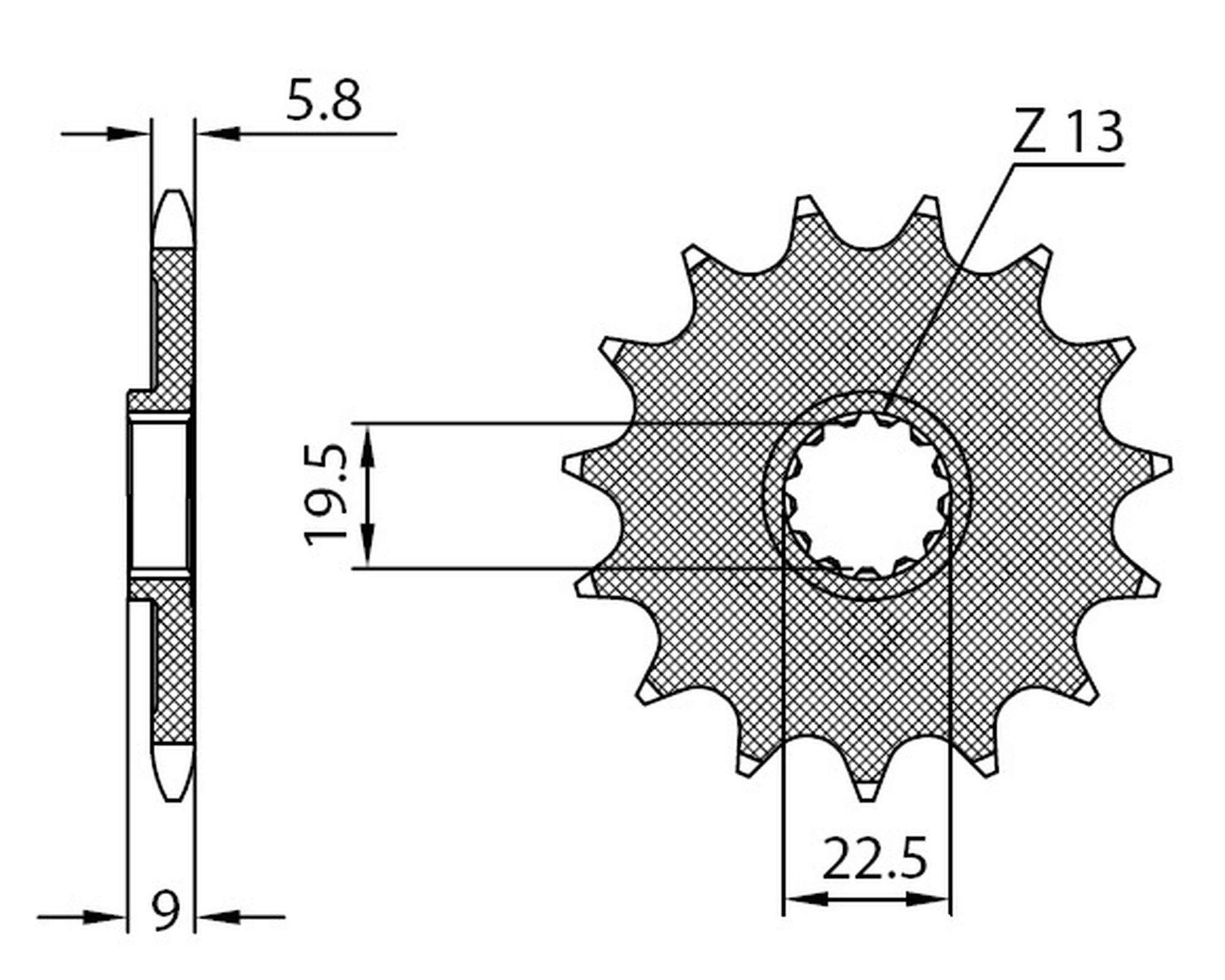 Obrázek produktu řetězové kolečko pro sekundární řetězy typu 520, SUNSTAR (13 zubů)