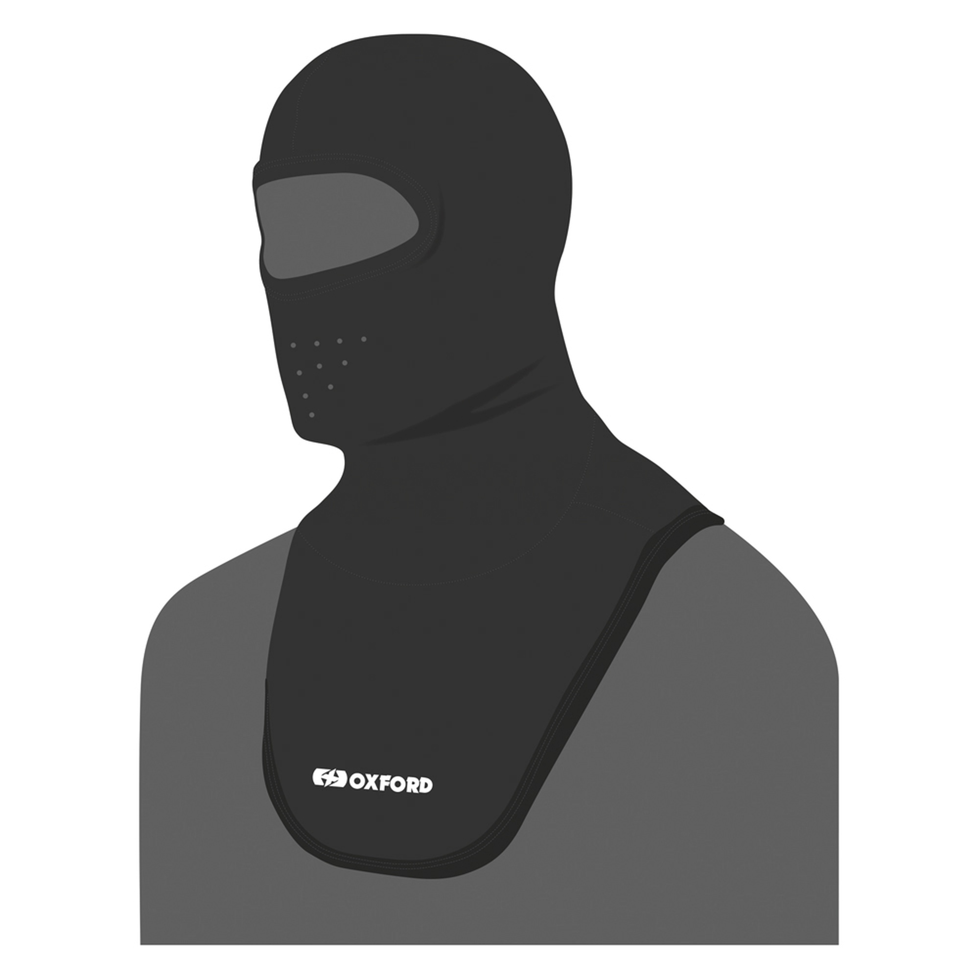 Obrázek produktu kukla Balaclava Deluxe Micro Fleece, OXFORD (černá, s průduchy a dlouhým límcem) CA035