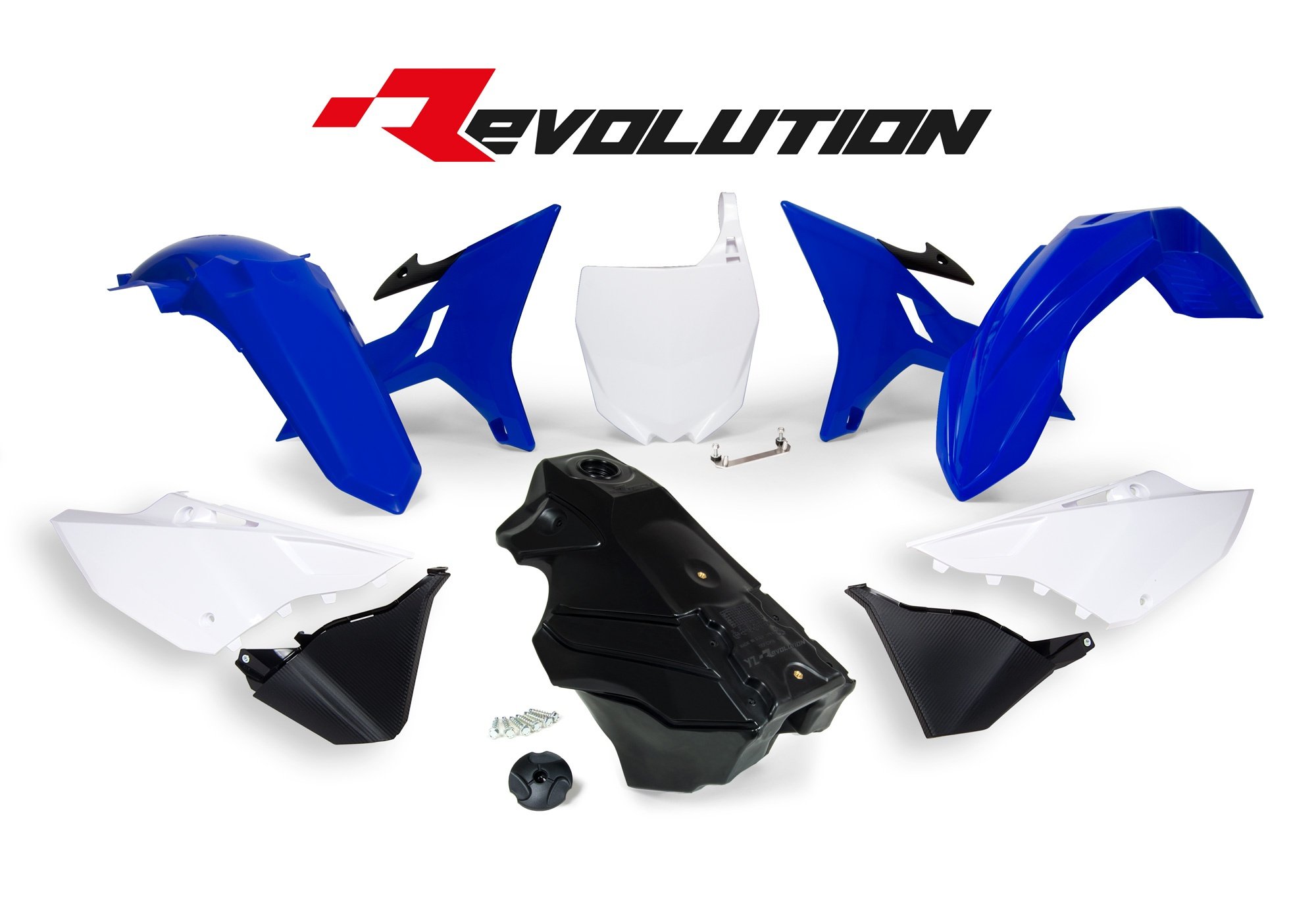 Obrázek produktu sada plastů Yamaha - REVOLUTION KIT pro YZ 125/250 02-21, RTECH (modro-bílo-černá, 7 dílů)