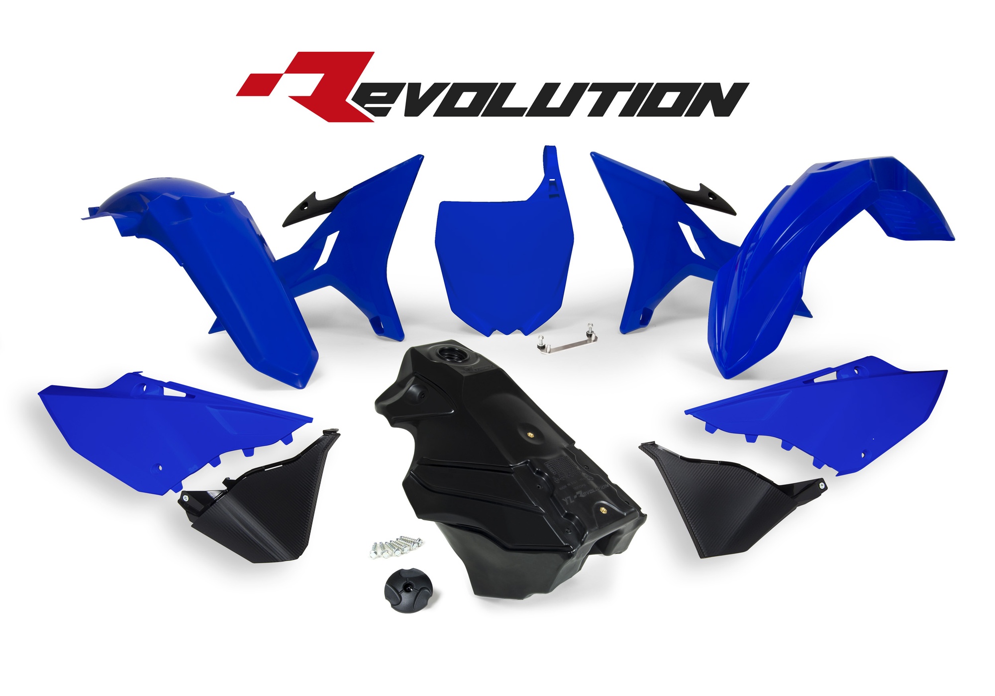 Obrázek produktu sada plastů Yamaha - REVOLUTION KIT pro YZ 125/250 02-21, RTECH (modro-černá, 7 dílů)