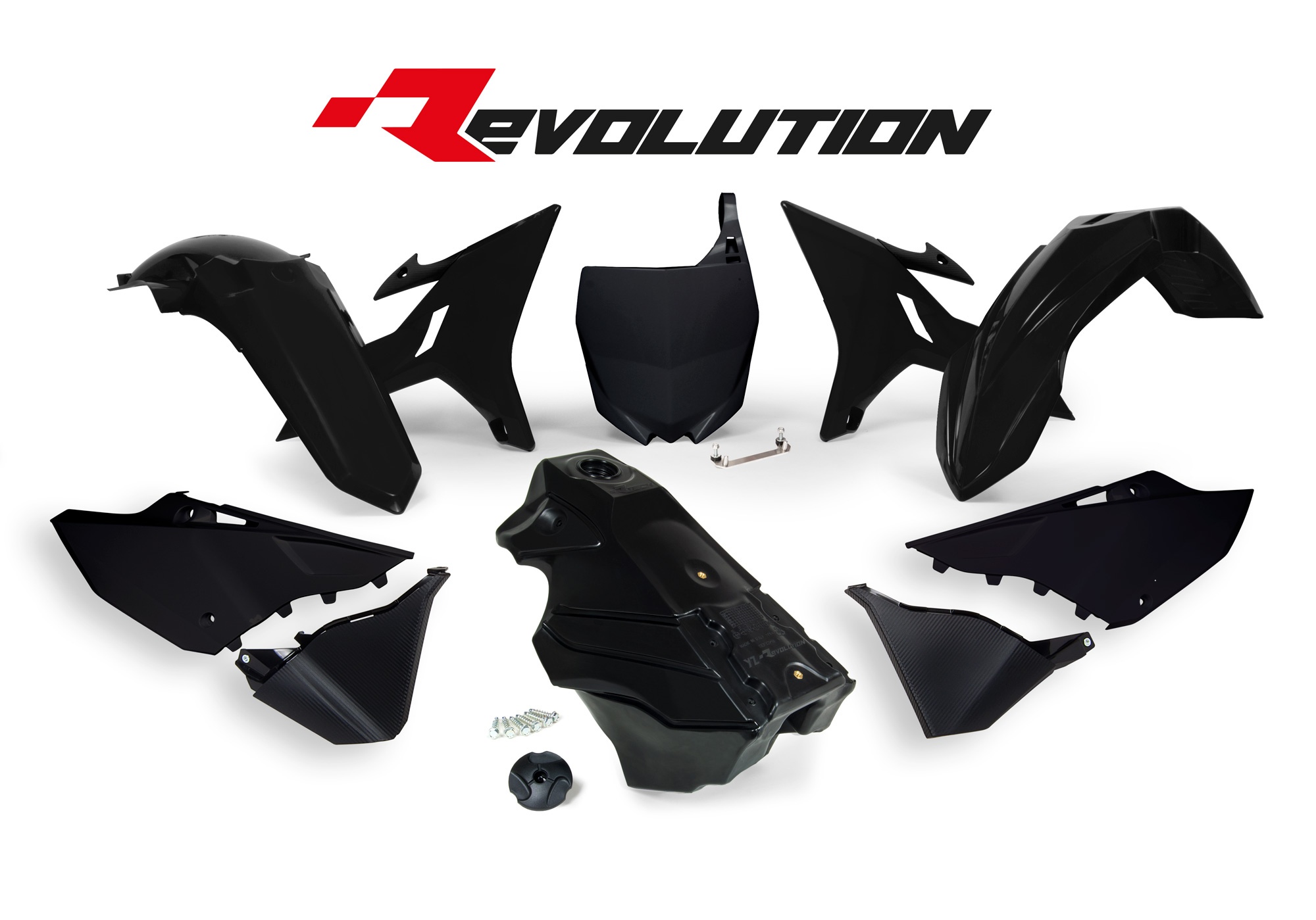 Obrázek produktu sada plastů Yamaha - REVOLUTION KIT pro YZ 125/250 02-21, RTECH (černá, 7 dílů)