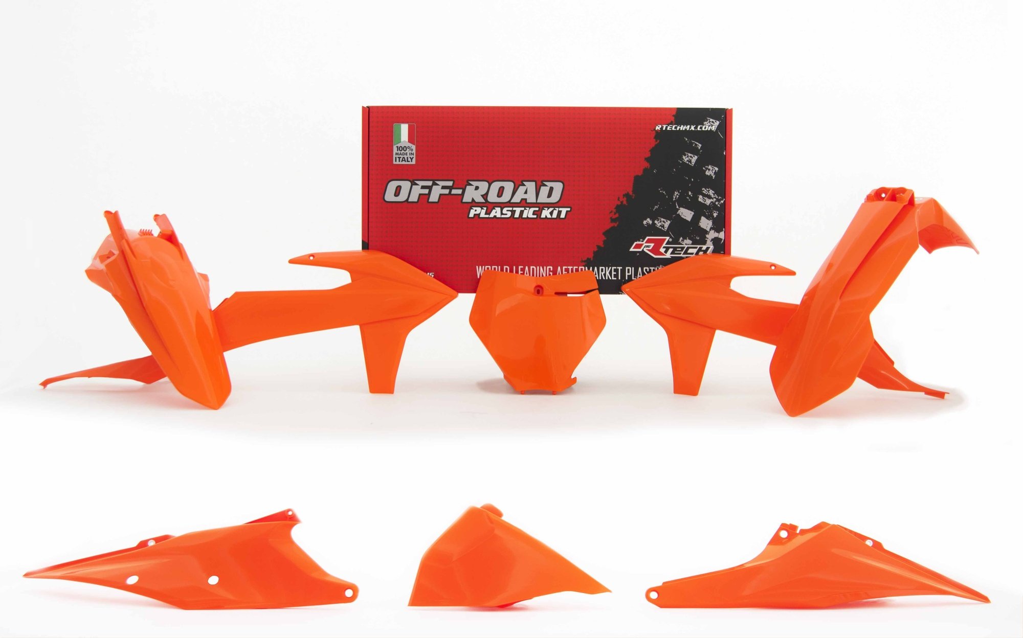 Obrázek produktu sada plastů KTM, RTECH (oranžová, 6 dílů, vč. L krytu vzduch filtru)