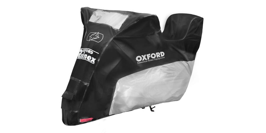 Obrázek produktu plachta na motorku Rainex model s prostorem na kufr, OXFORD (černá/stříbrná)
