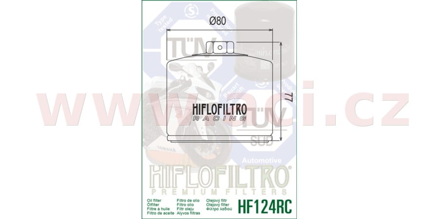 Obrázek produktu Olejový filtr HIFLOFILTRO Racing HF124RC