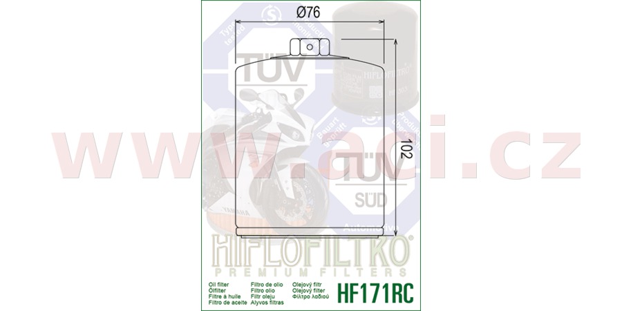 Obrázek produktu Olejový filtr HIFLOFILTRO HF171CRC Racing chrom
