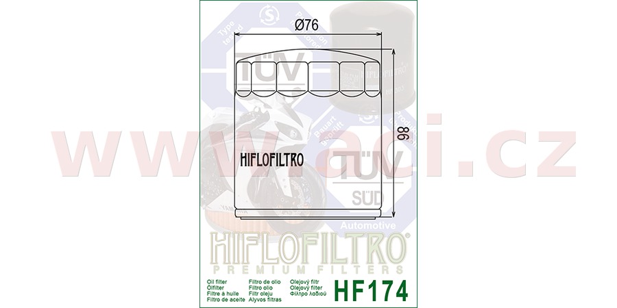 Obrázek produktu Olejový filtr HIFLOFILTRO lesklý černý - HF174B