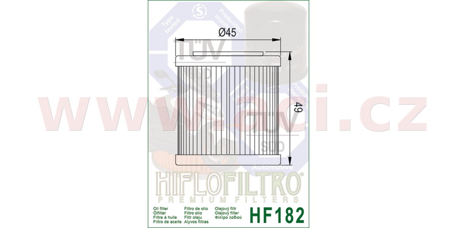 Obrázek produktu Olejový filtr HF182, HIFLOFILTRO