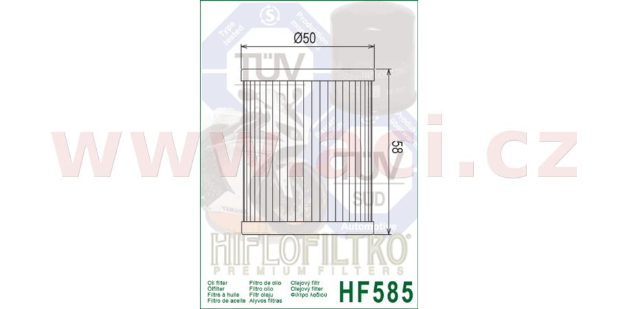 Obrázek produktu Olejový filtr HIFLOFILTRO HF585