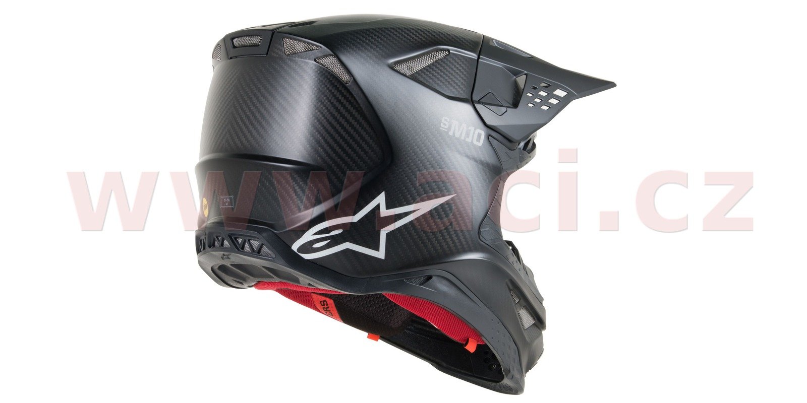 Obrázek produktu přilba SUPERTECH S-M10 SOLID 2023, ALPINESTARS (černá matná karbon/bílá) 8300119-1300