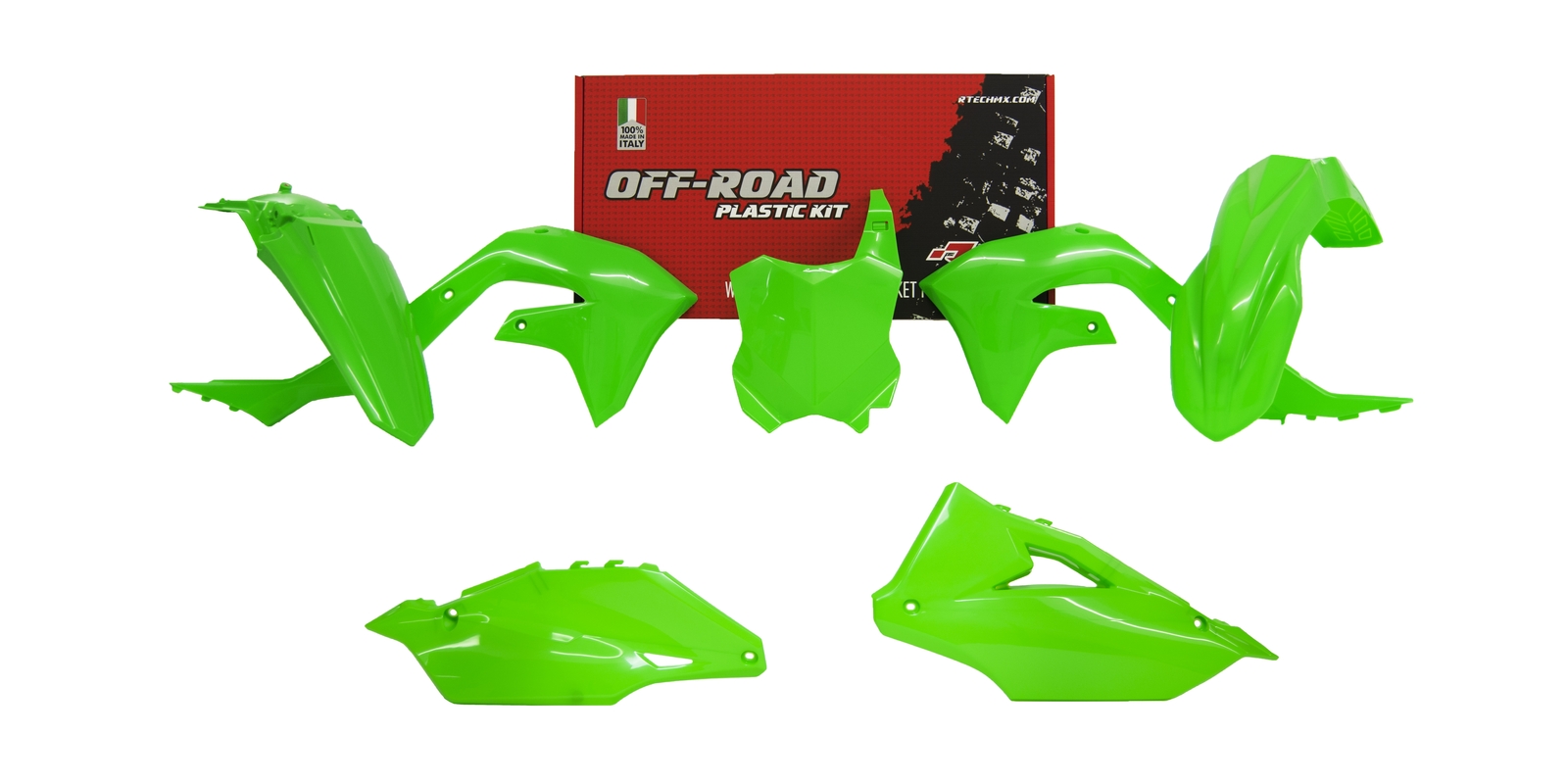 Obrázek produktu sada plastů Kawasaki, RTECH (neon zelená, 5 dílů)