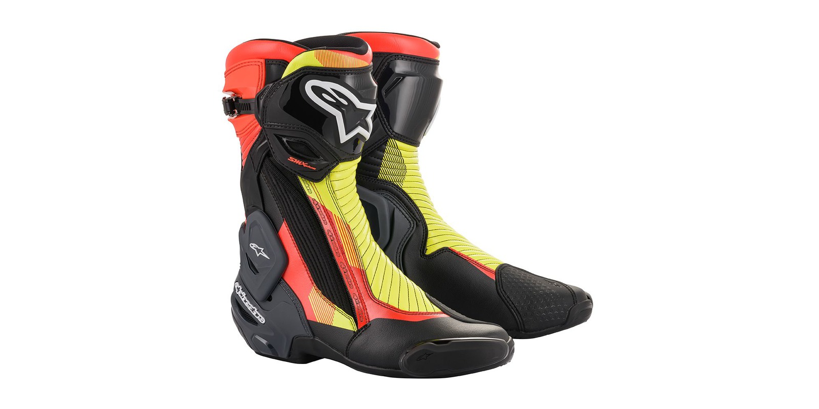 Obrázek produktu boty SMX PLUS 2, ALPINESTARS (černá/červená fluo/žlutá fluo/šedá) 2221019-1351