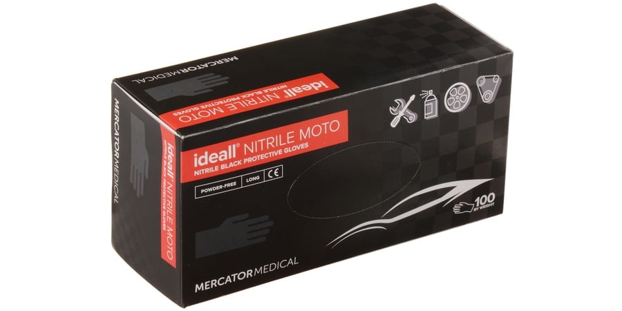 Obrázek produktu Rukavice nitrilové jednorázové, silnější černé, velikost XL (100ks) R RUK040