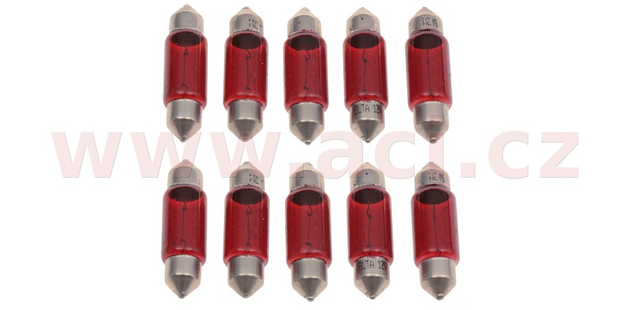 Obrázek produktu žárovka C5W 12V 5W (patice SV8,5) červená (sada 10 ks) EB0279TB