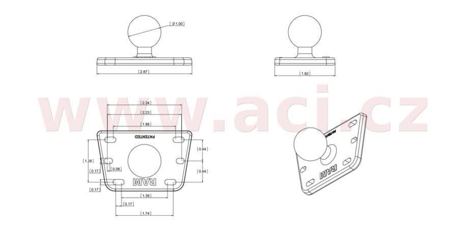 Obrázek produktu úchyt na nádržku brzdové kapaliny motocyklu, RAM Mounts RAM-B-345U