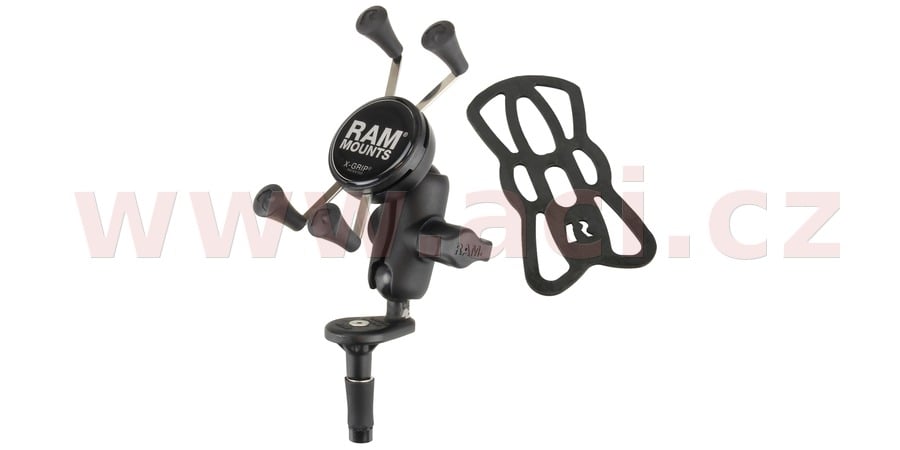 Obrázek produktu kompletní sestava držáku X-Grip s uchycením do krku řízení motocyklu, RAM Mounts RAM-B-176-A-UN7U