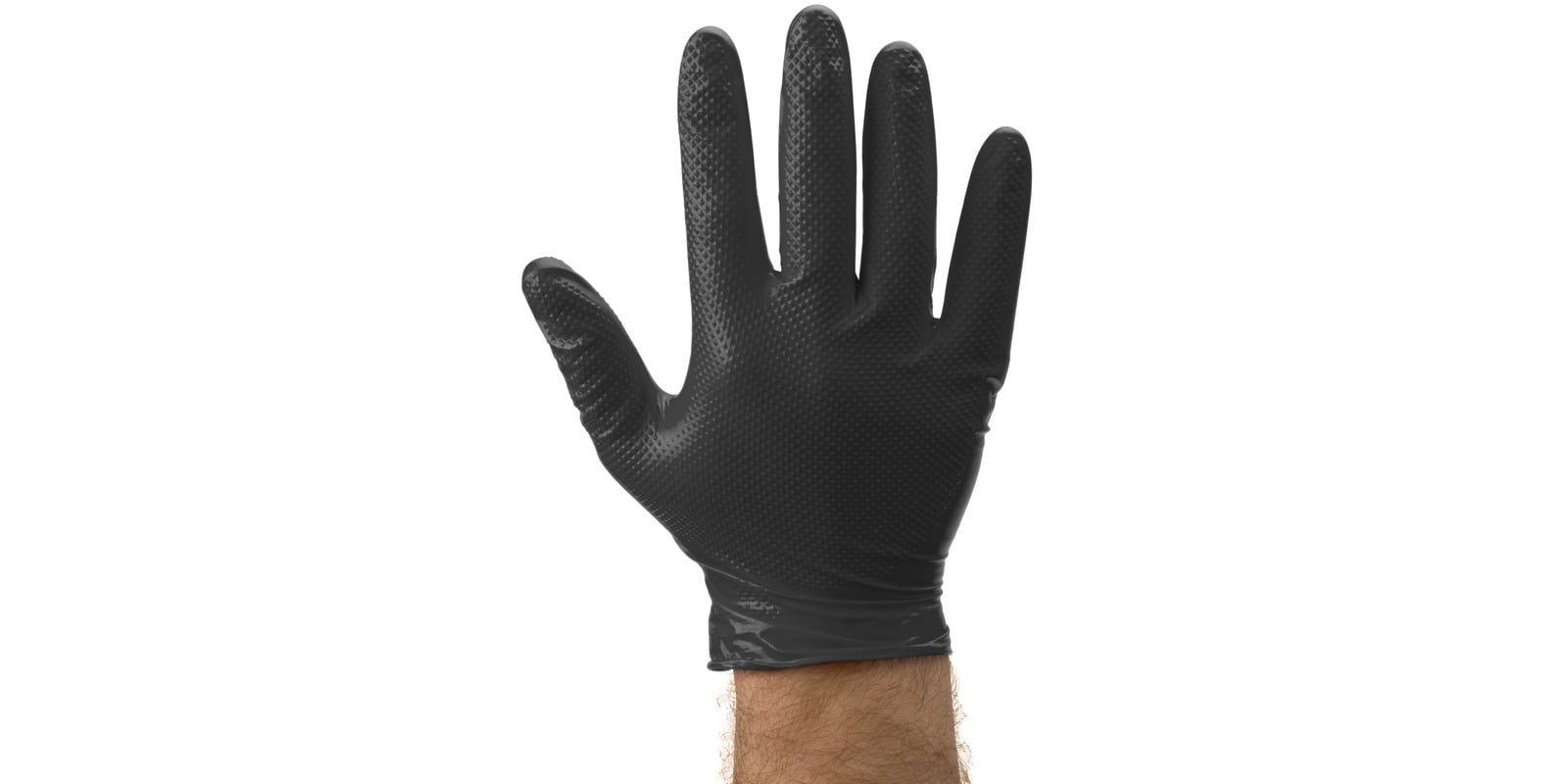 Obrázek produktu Rukavice nitrilové jednorázové, silnější vroubkované černé (50 ks) R RUK041